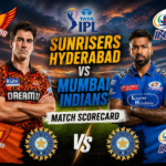 सनरायझर्स हैदराबाद वि मुंबई इंडियन्स सामन्याचे स्कोअरकार्ड