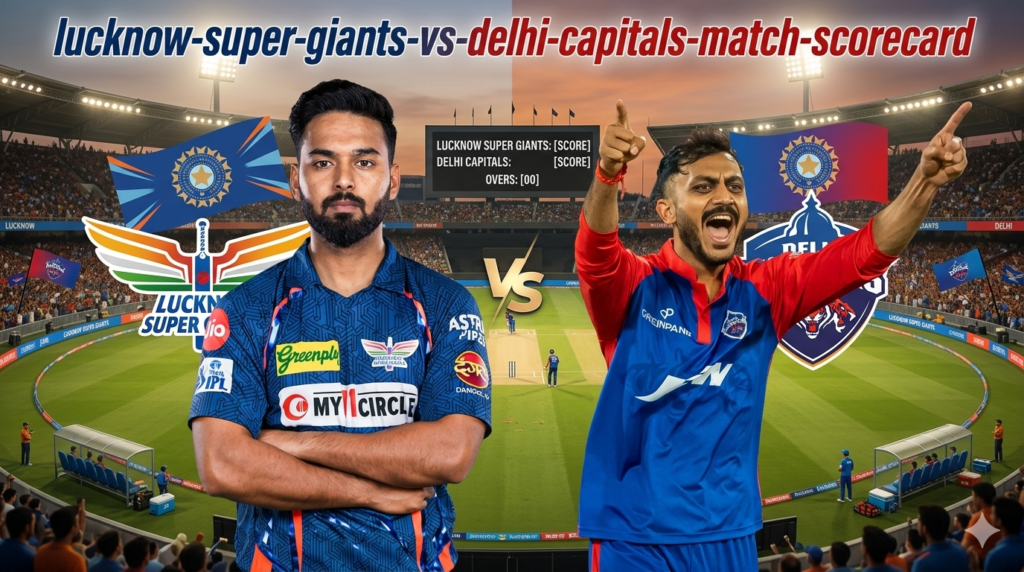 लखनौ सुपर जायंट्स वि दिल्ली कॅपिटल्स सामन्याचे स्कोअरकार्ड