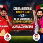 Canada National Cricket Team Vs United Arab Emirates National Cricket Team Match Scorecard