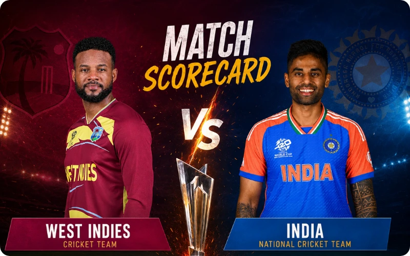 West Indies Cricket Team vs India National Cricket Team Match Scorecard