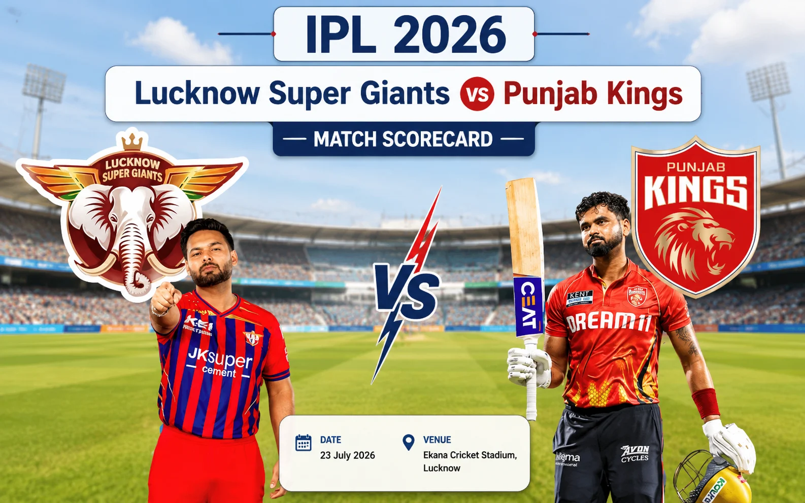 Lucknow Super Giants vs Punjab Kings Match Scorecard