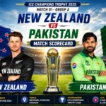 New Zealand National Cricket Team vs Pakistan National Cricket Team Match Scorecard