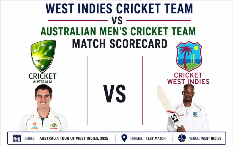 West Indies Cricket Team vs Australian Men’s Cricket Team Match Scorecard: 5 Amazing Key Moments | CricTeam Scores